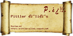 Pittler Éliás névjegykártya